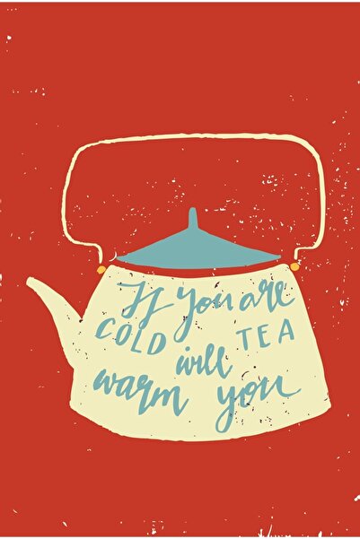 Pastel Tone Colorful Teapot Retro Wooden Poster