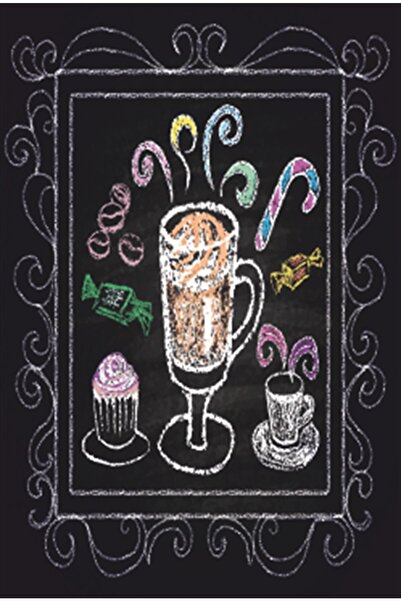 Hayat Poster Drinks Patterns on the Blackboard Kitchen Retro Wooden Poster