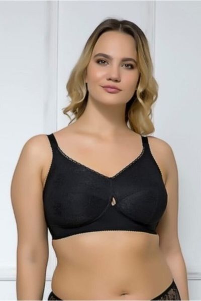 MOONLİGHT 2149 Front Open Back Sports Combed Cotton Bra Black