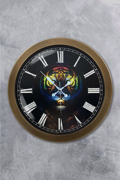 Kasva Concept Δώρο 36 εκ. Αντίκα Μεταλλικό Ρολόι Τοίχου Ζώων