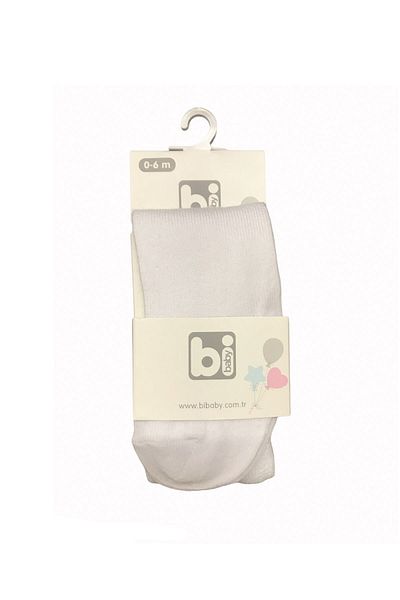 Bibaby Baby Girl Boy Plain Combed Cotton Pantyhose White