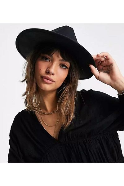 Mood Agenda Women's Stamped Internally Adjustable Panama Fedora Hat