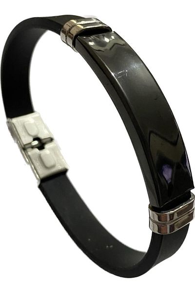 Elif Leather Metal Bracelet Silver Color605546-2