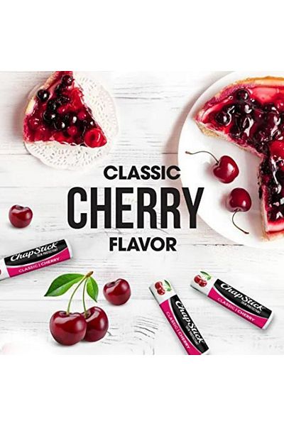 ChapStick Classic Cherry Lip Balm, Lip Moisturizer, Lip Care 0.15oz 4gr (3 Pieces)