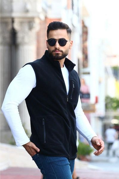FBI Men's Navy Blue Fleece Vest - 5456