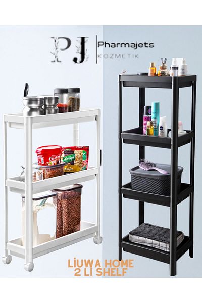 LIUWA Liuheft 3-Tier Black Slim+4-Tier Black Vesken Organizer