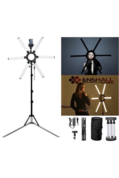 Enshall Mega Yıldız Led Ring Lıght Profesyonel Stüdyo Çekim Işığı Kuaför Tatt...