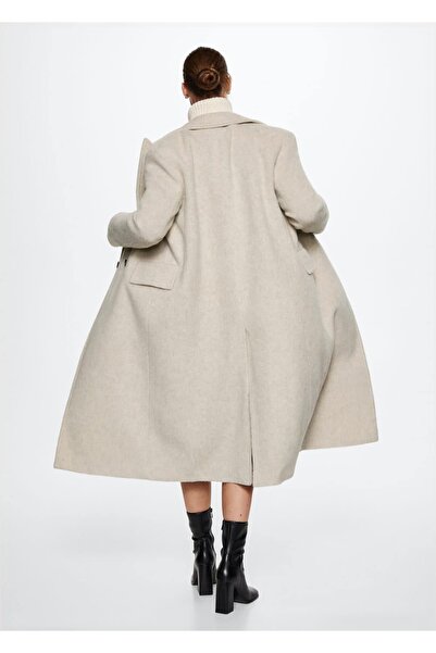 MANGO Woman Fur Look Woolen Coat