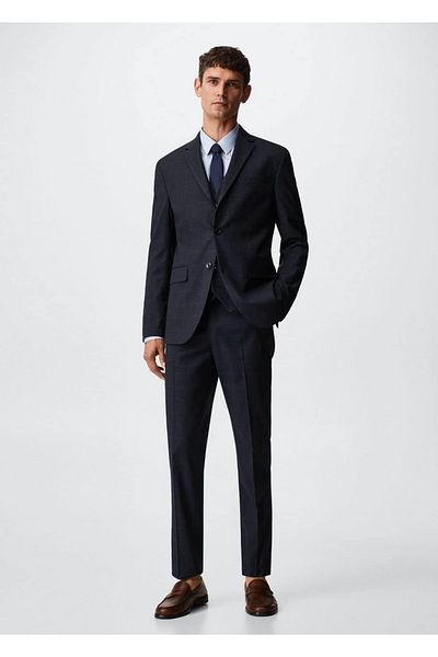 MANGO Man Kostkovaná bunda Slim Fit