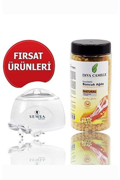 DIVA CAMILLE Sir Ağda Makinesi +1 Adet Natural Soyulabilen Boncuk Ağda 250 gr