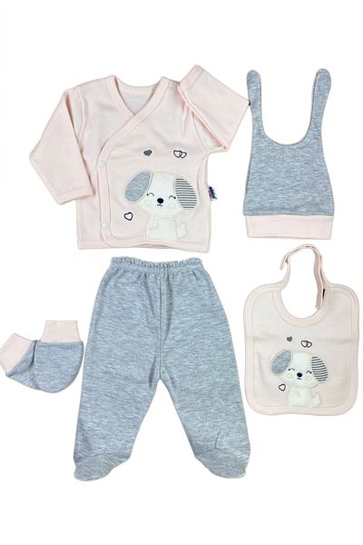 Minikel Love Dog Newborn 5-Piece Bodysuit Set