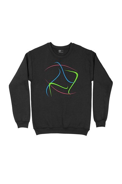 Cix Hanorac negru cu dungi colorate oversize