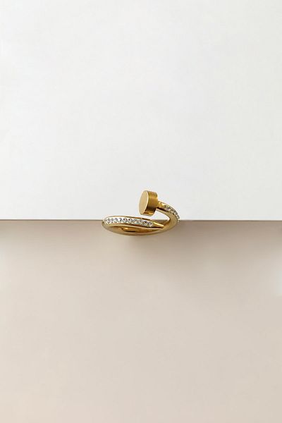 SilverStone Zircon Stone Nail Model Steel Ring