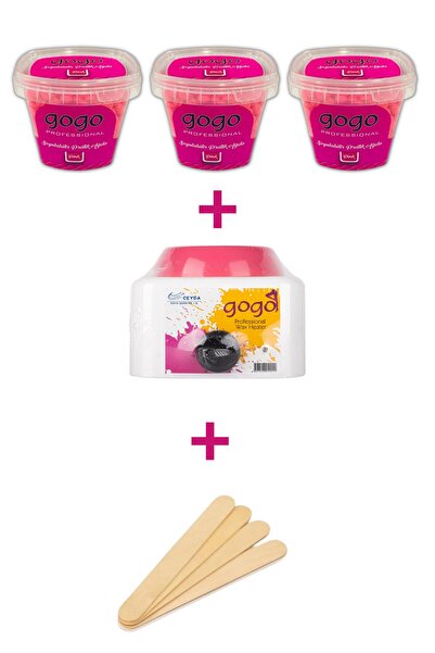 Gogo 3 Adet 250 Gr Pink Boncuk Ağda Isıtıcı Makinalı Set