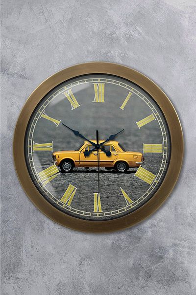 Kasva Concept Gift 36 cm Antique Metal Car Wall Clock
