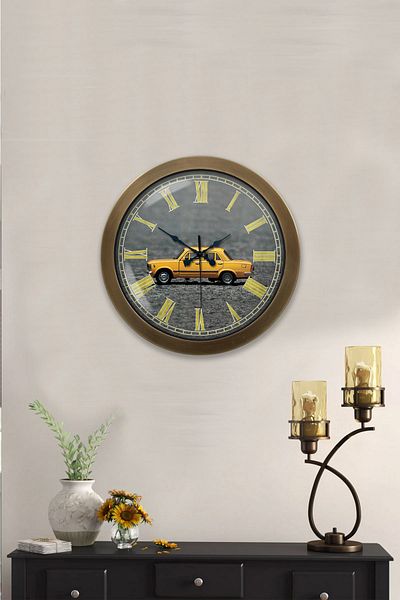 Kasva Concept Gift 36 cm Antique Metal Car Wall Clock