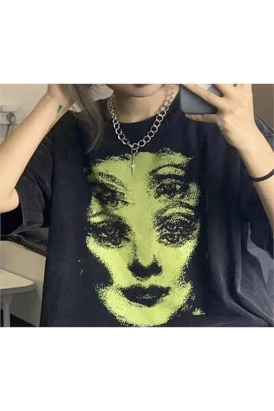 Keywest Harajuku grunge zeleno lice unisex veće veličine T-shirt