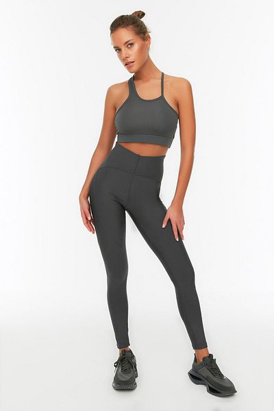 Trendyol Collection Sport-Leggings - Grau - Hoher Bund