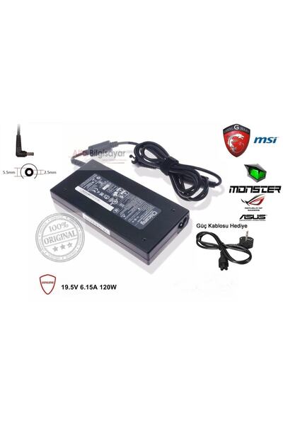 Alfamaks Bilgisayar Monster Uyumlu Tulpar T5 V4.1 Uyumlu Adaptör Şarj Cihazı Chicony 19.5v 6.15a 120w
