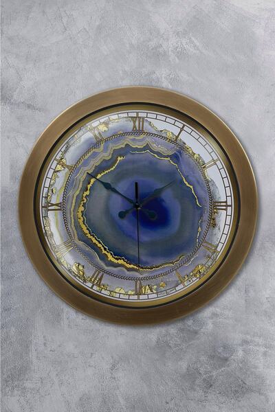 Kasva Concept هدية ساعة حائط منقوشة من الرخام المعدني العتيق مقاس 36 سم