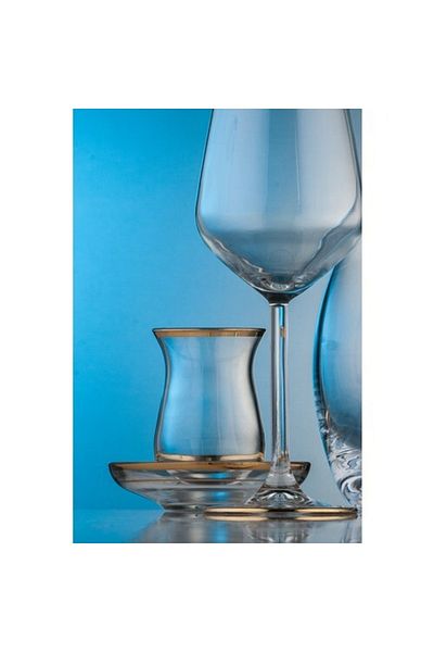 KCD Gold 12-Piece Tea Cup Set for 6 People