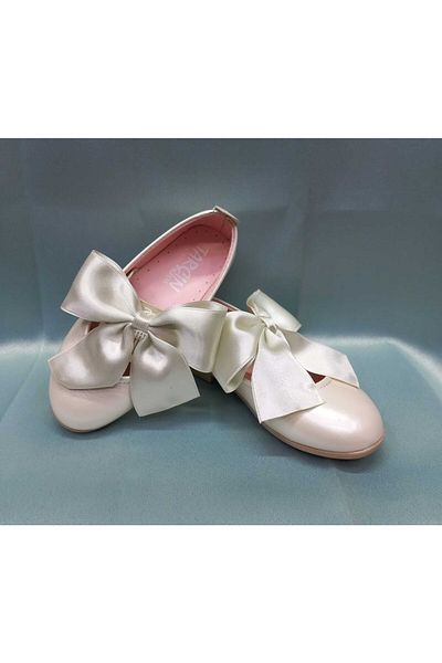 TURKUAZ 67 Girl's Ballerina Flats with Bow and Ribbon Detail Trkzabyc4 Orthopedic Trkzabyc5