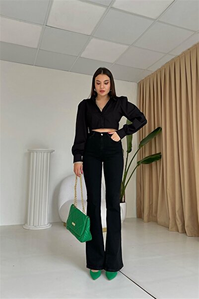 MAKRAS EXCLUSIVE Blugi evazați din țesătură colorfast Pantaloni din denim cu ...