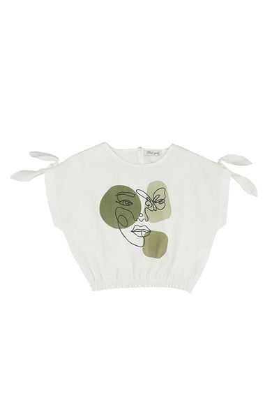 best kids Girl's Ecru Elastic Waisted Blouse