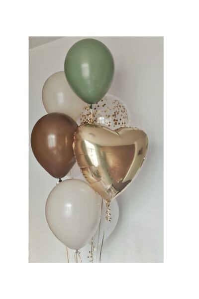 Ekin Süs Gold Heart Balloon Set