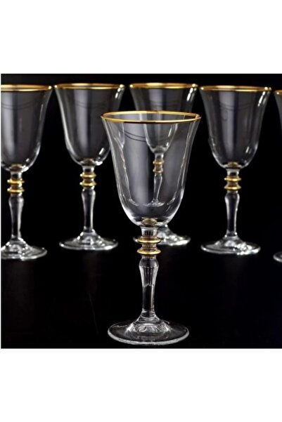 CNS HOME Paşabahçe Altın Yaldız Dekor 6'lı Ayaklı Kadeh 440141