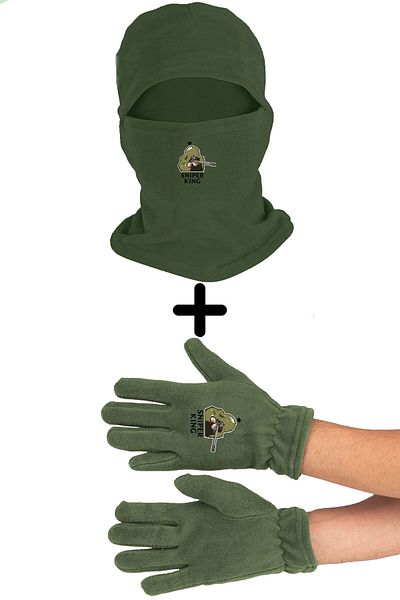 Zeron Tasarım Sniper King Polar Snow Mask Long Gloves Set Bll1817