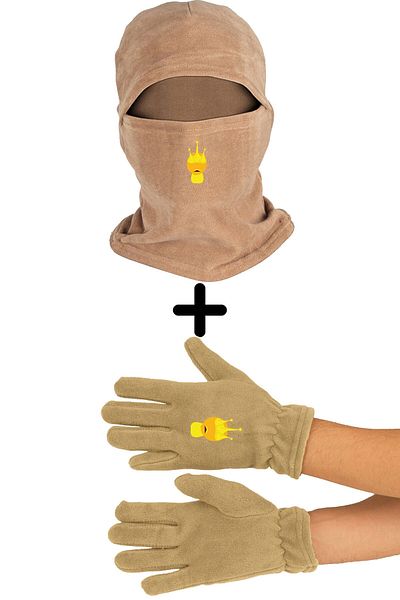 Zeron Tasarım King Polar Snow Mask Long Gloves Set Bll1662