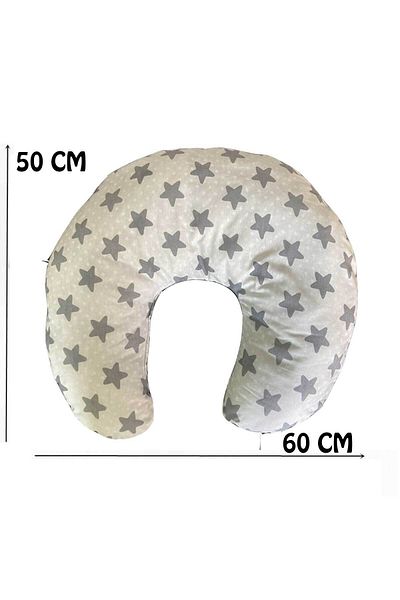 RevuBaby Double Sided Breastfeeding Pillow and Support Cushion Double Sided Flat Head Syndrome Gray Pattern