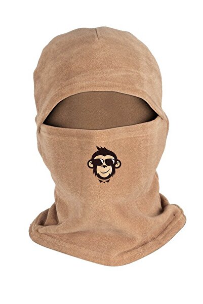Zeron Tasarım Monkey with Glasses Polar Snow Mask Long Gloves Set Bll823