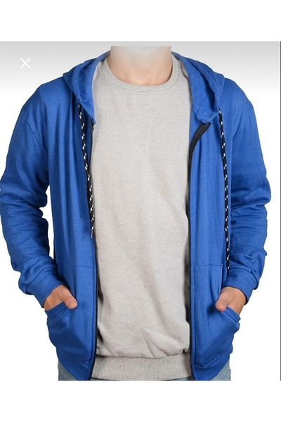 FATELLA Unisex Hooded Front Zipper Pocket Thin Combed Cotton Basic Sweatshirt Cardigan