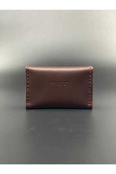 MAT Deri Genuine Leather Card Holder Handmade Snap Closure Palm Card Holder