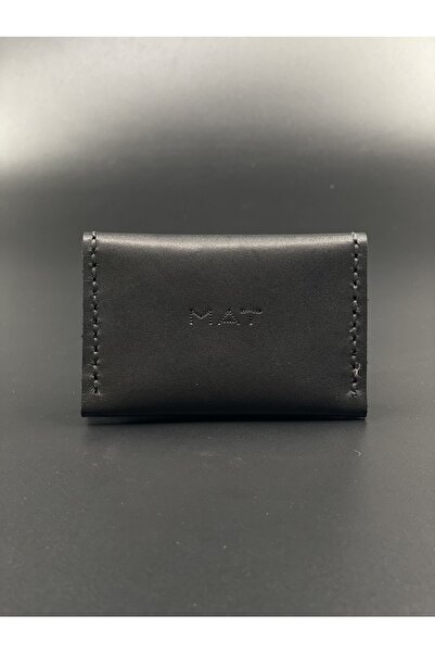 MAT Deri حامل بطاقات من الجلد الطبيعي مصنوع يدويًا مع حامل بطاقات راحة اليد ل...