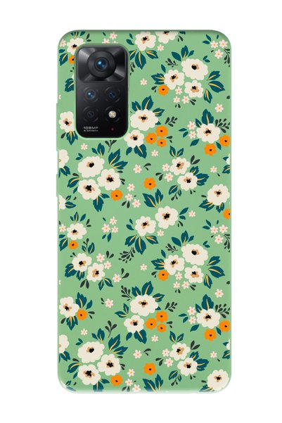 Spoyi Xiaomi Redmi Note 11 Pro Green Launch Phone Case with Flowers Garden De...