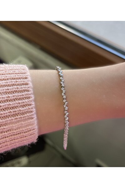 silverpoint Sıralı Taş Detaylı Suyolu Bileklik