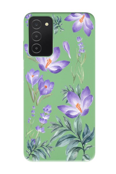 Spoyi Samsung A03S Green Launch Phone Case with Winter Flower Design