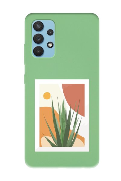 Spoyi Samsung A13 Cornflower Design Green Launch Phone Case