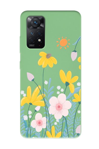 Spoyi حافظة هاتف لهاتف Xiaomi Redmi Note 11 Pro بتصميم ربيعي باللون الأخضر