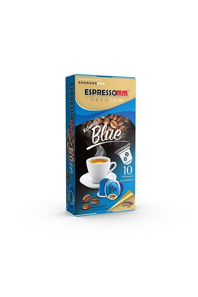 ESPRESSOMM Premium Blue Aluminum Capsule - 10 Pieces Nespresso ® Compatible Coffee-no Caffe Capsule
