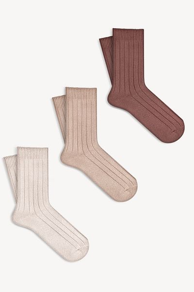 Mono Socks 3-Piece Corded Cotton Medium Thick Winter Socks
