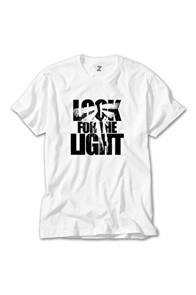 Z zepplin آخر منا يبحث عن تي شيرت أبيض بنص خفيف