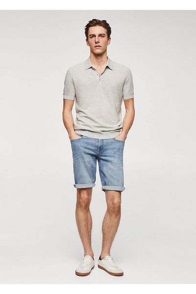 MANGO Man Slim Fit Denim Bermuda Shorts