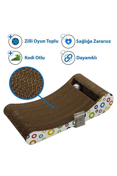 Herniks Natural Cat Scratching Cardboard with Herbs and Bells 44 Cm Hr2023c