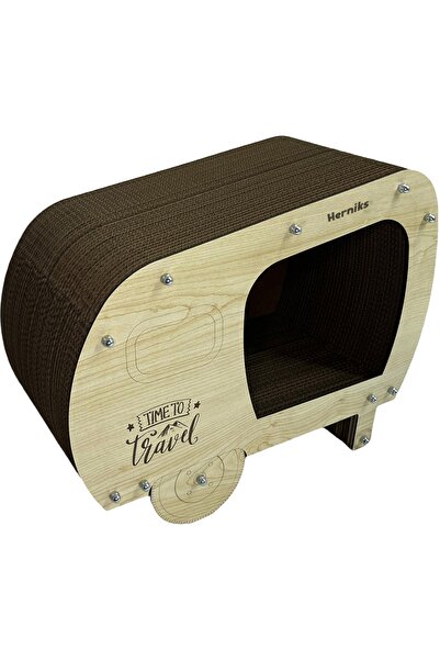 Herniks بيت خدش للقطط بأعشاب طبيعية مقاس 50x39x37 سم Hr2005