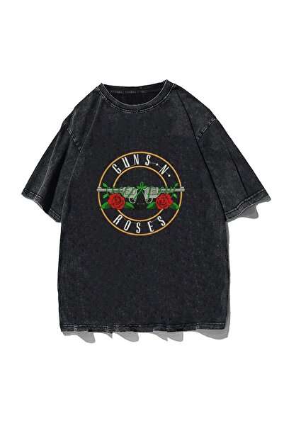 Touz Moda Dompuleri Fashion Rock Series Washed Guns N' Roses Unisex Vintage T-shirt