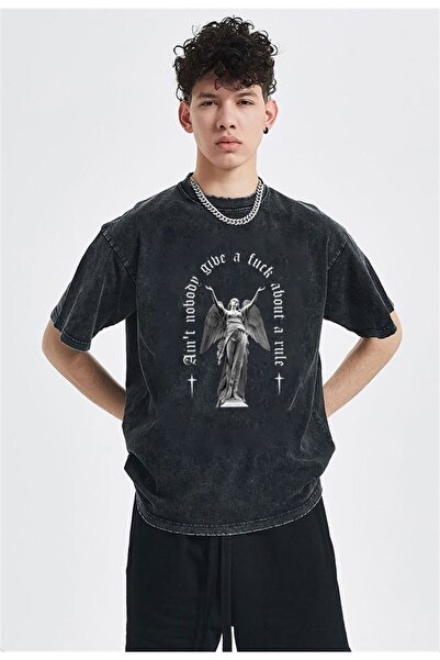 Touz Унісекс випрана футболка з художнім візерунком